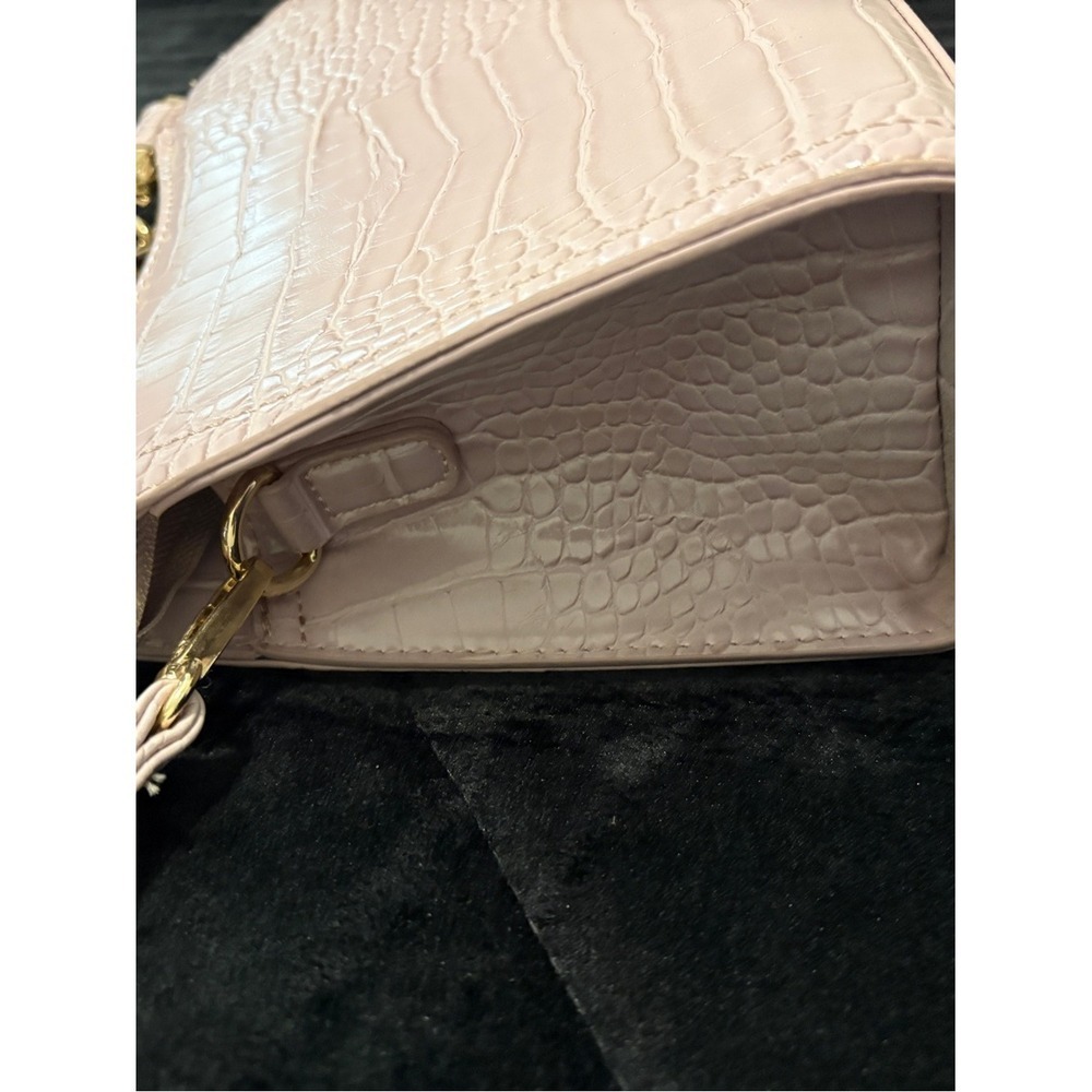 CLEARANCE-Pre-loved bebe Pale Purple Croc-Embossed Top-Handle Satchel/Crossbody - Picture 6 of 13